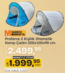 Proforce 2 Kişilik Otomatik Kamp Çadırı 200x100x90 cm