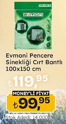 Evmoni Pencere Sinekliği Cırt Bantlı 100X150 Cm