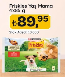 Friskies Yetişkin Köpekler için Sığır Etli Sebzeli Yaş Mama 85 Gram, 4 Adet
