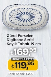 Güral Porselen Digibone Serisi Kayık Tabak 19 cm