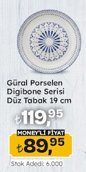 Güral Porselen Digibone Serisi Düz Tabak 19 cm 