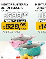 Mehtap Derin Tencere Butterfly 24 cm