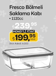 Lav Fresco Bölmeli Kapaklı Saklama Kabı 1120Cc