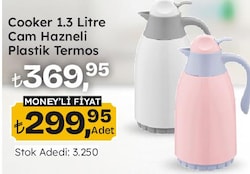 Cooker Cam Hazneli Plastik Termos 1.3 Litre 