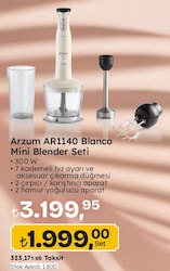 Arzum AR1140 Blanco Mini 1500 W Blender Seti