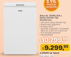 Altus AL 2104 E Sandık Tipi Derin Dondurucu