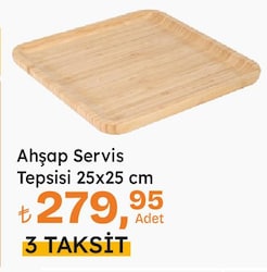 Ahşap Servis Tepsisi 25x25 cm 