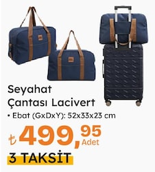 Seyahat Çantası Lacivert 52x33x23 cm 