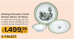 Kütahya Porselen Violet Yemek Takımı 18 Parça