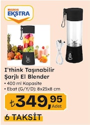 I'Think Taşınabilir Şarjlı El Blender 400 ml