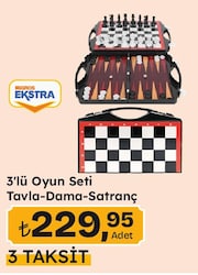 3'lü Oyun Seti Tavla-Dama-Satranç