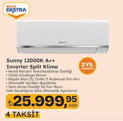 Sunny 12000K A++ Inverter Split Klima