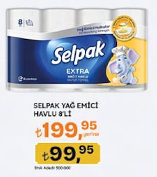 Selpak Extra Yağ Emici 8'li Kağıt Havlu