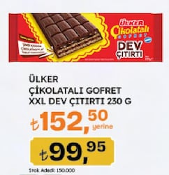 Ülker Çikolatalı Dev Çıtırtı Gofret 230 gr