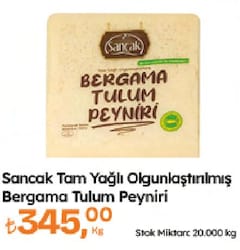 Sancak Tam Yağlı Olgunlaştırılmış Bergama Tulum Peyniri kg