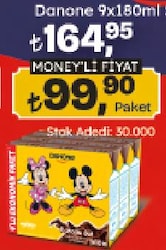 Danone 180 ml 9'lu Kakaolu Süt