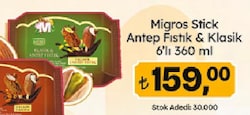 Migros Stick Mini Klasik & Antep Fıstıklı Dondurma 6'lı