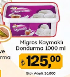 Migros Kaymaklı Dondurma 1 lt