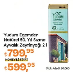 Yudum Egemden Natürel Sızma Ayvalık Zeytinyağı 2 L