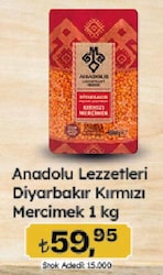 Anadolu Lezzetleri Diyarbakır Kırmızı Mercimek 1 kg
