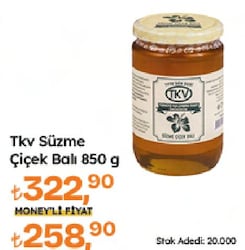 Tvk Süzme Çiçek Bal 850 gr 