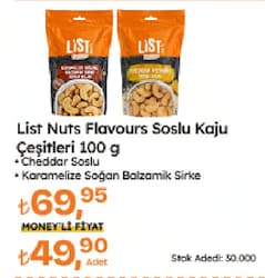 List Nuts Flavours Cheddar Peyniri Soslu Kaju 100 gr