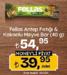 Fellas Nuts 40 gr Antep Fıstığı ve Kakaolu Bar