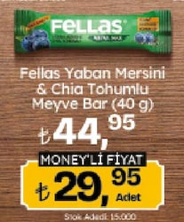 Fellas Chia ve Yaban Mersinli Meyve Bar 40 gr