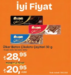 Ülker Bitter Baton Çikolata 30 gr