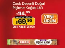 Cook Desenli Doğal Pişirme Kağıdı 16'lı