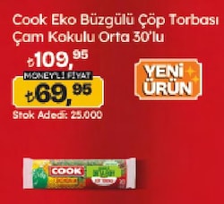 Cook Eko Büzgülü Çöp Torbası Çam Kokulu Orta 30'lu 
