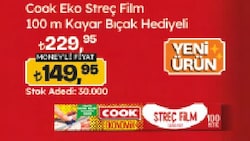 Cook Eko Streç Film 100 m Kayar Bıçak Hediyeli