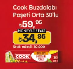 Cook Orta Boy Buzdolabı Poşeti 30'lu