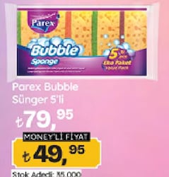 Parex Bubble 5'li Bulaşık Süngeri