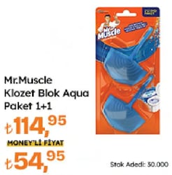 Mr. Muscle Klozet Blok Aqua Mavi 2'li Koku Giderici