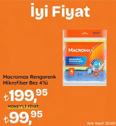Macromax Clean & Coloro Rengarenk Mikrofiber Bez 4'lü
