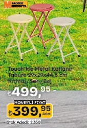 Touch Me Metal Katlanır Tabure Bej