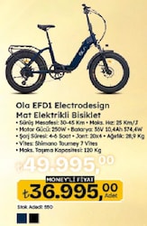 Ola EFD1 Electrodesign Mat Siyah Elektrikli Bisiklet
