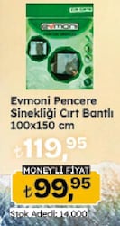 Evmoni Pencere Sinekliği Cırt Bantlı 100X150 Cm