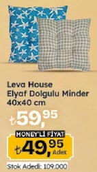 Leva House Elyaf Dolgulu Minder 40x40 cm