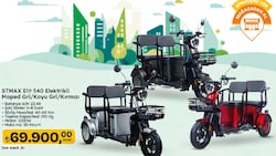 Stmax Elit 540 3 Tekerli 2 Kişilik Elektrikli Moped - Uzay Gri