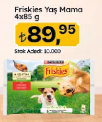 Friskies Yetişkin Köpekler için Sığır Etli Sebzeli Yaş Mama 85 Gram, 4 Adet