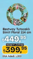 Bestway 36302 Floral Fantasy Tutmalı 114 cm Deniz Simidi