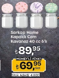 Sarkap Home 6'lı 40 ml Cam Kavanoz Yeşil Ekose