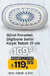 Güral Porselen Digibone Serisi Kayık Tabak 19 cm