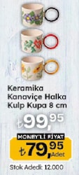 Keramika Kanaviçe Halka Kulp Kupa 8 cm 