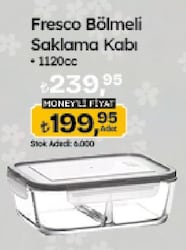 Lav Fresco Bölmeli Kapaklı Saklama Kabı 1120Cc