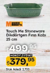 Touch Me Stoneware Dikdörtgen Fırın Kabı 25 cm