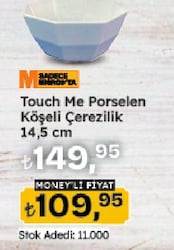 Touch Me Porselen Köşeli Çerezlik 14.5 cm
