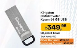 Kingston DataTraveler Kyson DTKN/64GB 64 GB Flash Bellek